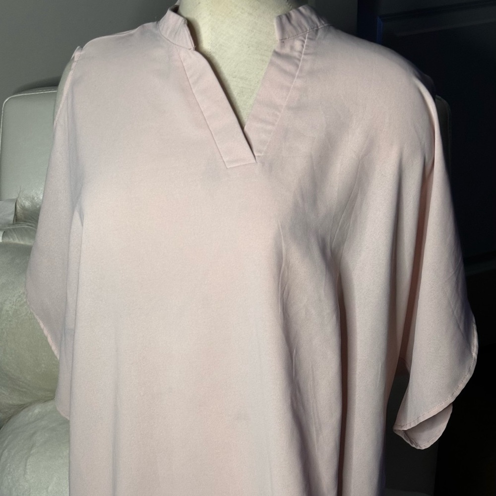 Light Pink V-Neck Blouse